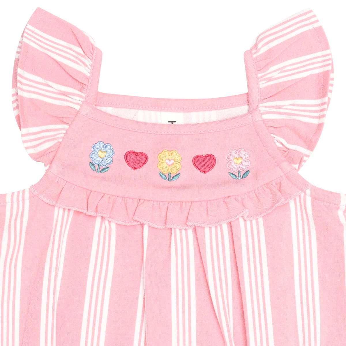 FLORAL EMB STRIPE PLAYSUIT