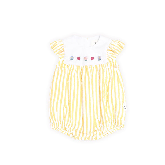 FLOWER FIELD STRIPE PLAYSUIT