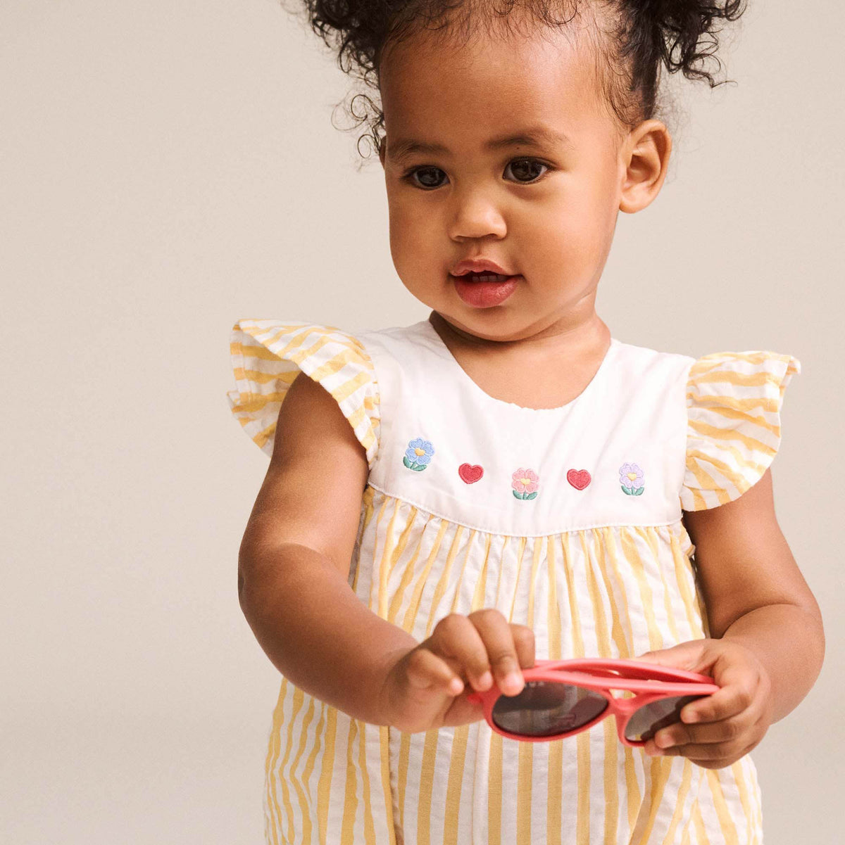 FLOWER FIELD STRIPE PLAYSUIT