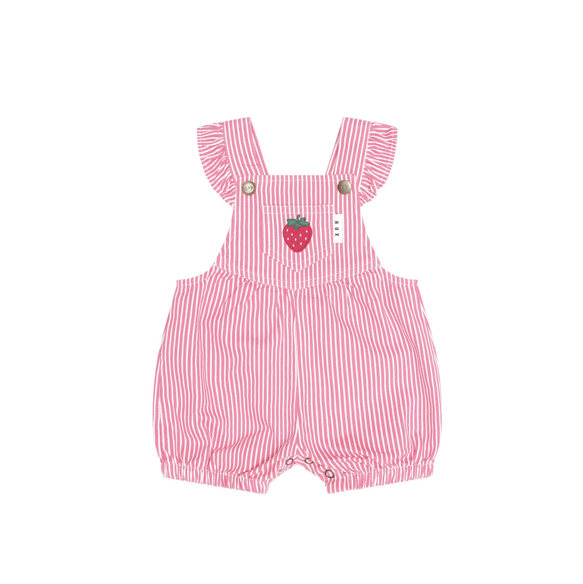 STRAWBERRY EMB STRIPE PLAYSUIT