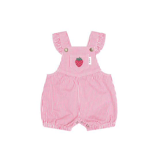 STRAWBERRY EMB STRIPE PLAYSUIT