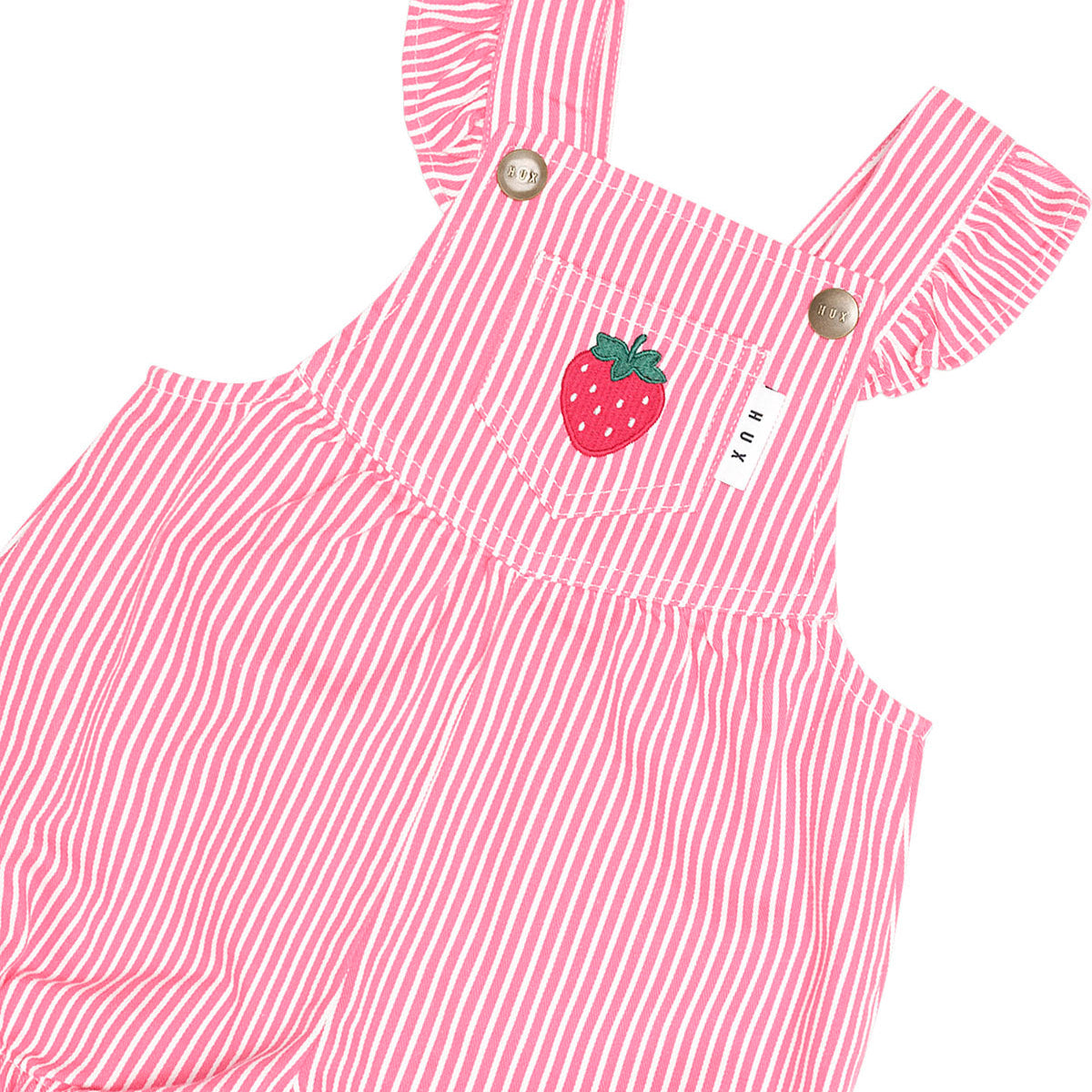STRAWBERRY EMB STRIPE PLAYSUIT