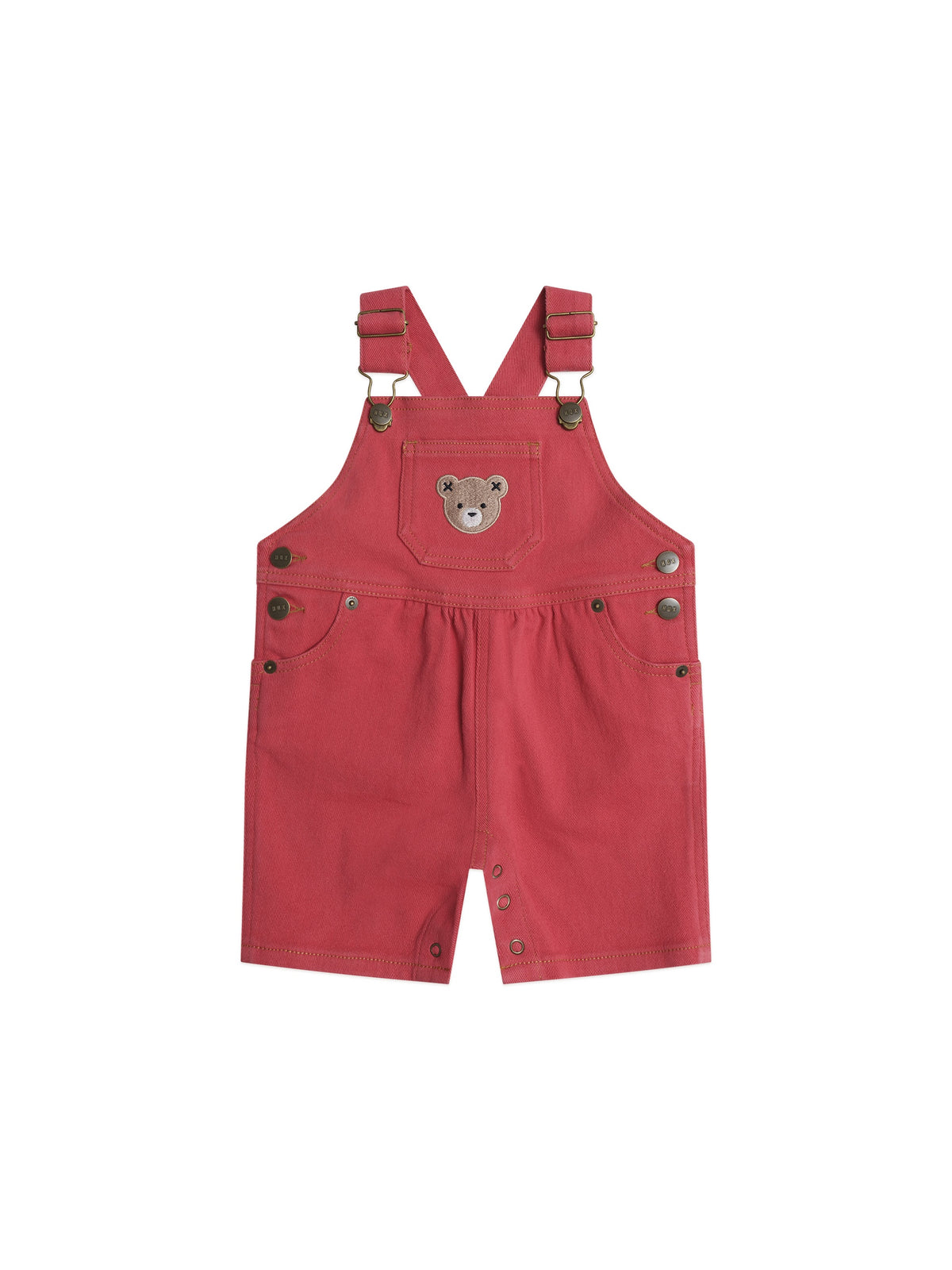 Denim Short Overalls | Chilli Red