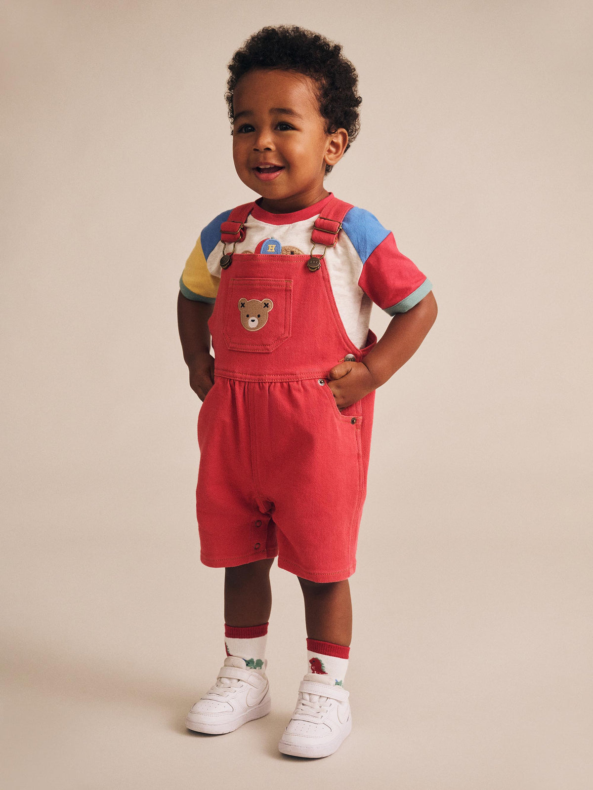 Denim Short Overalls | Chilli Red