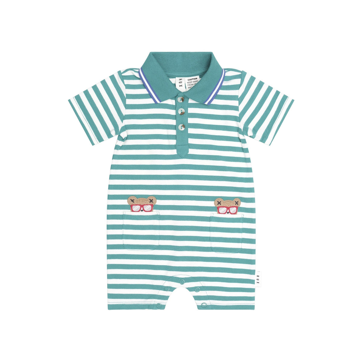 GREEN STRIPE VACAY HUX ROMPER
