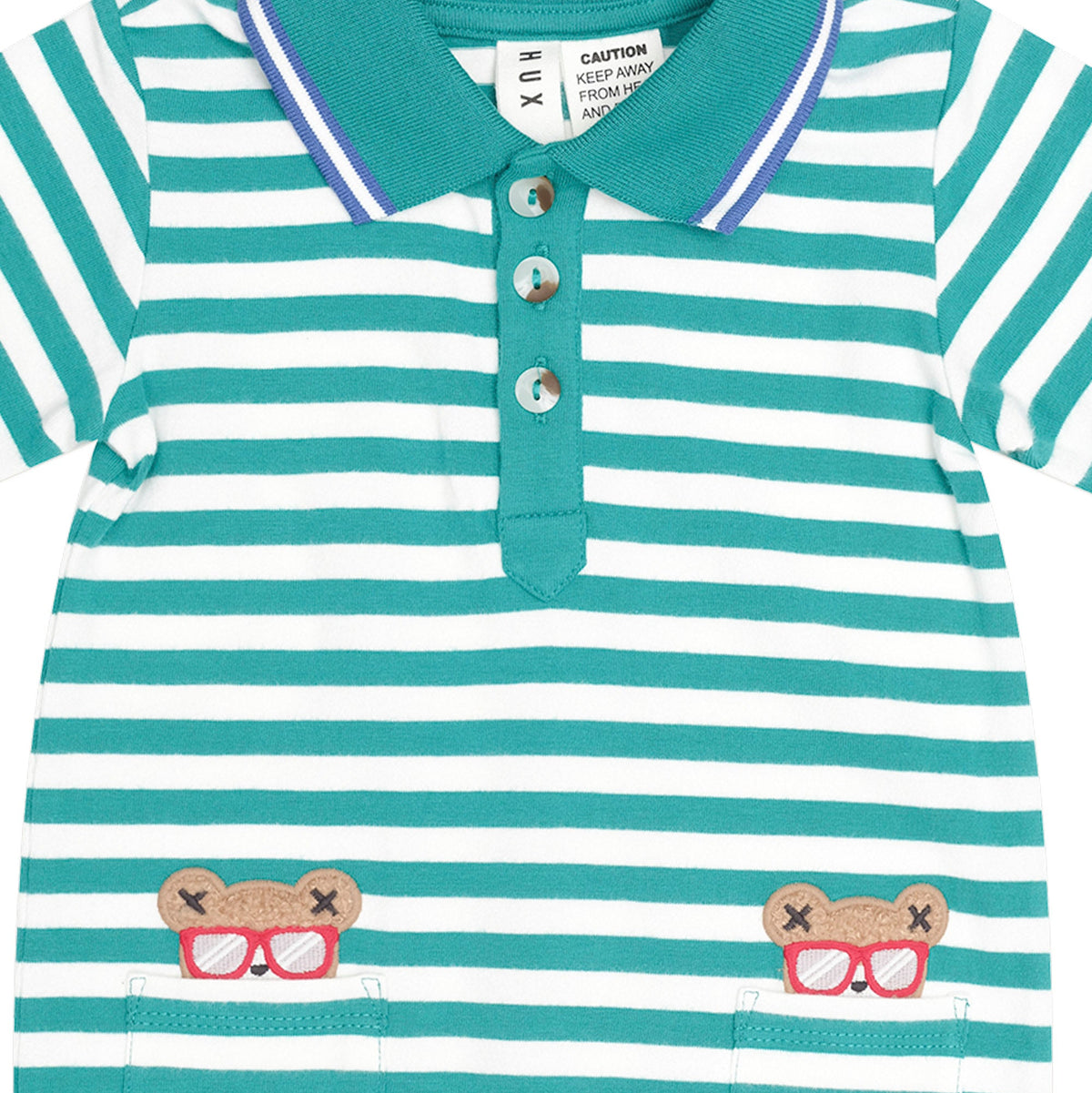GREEN STRIPE VACAY HUX ROMPER