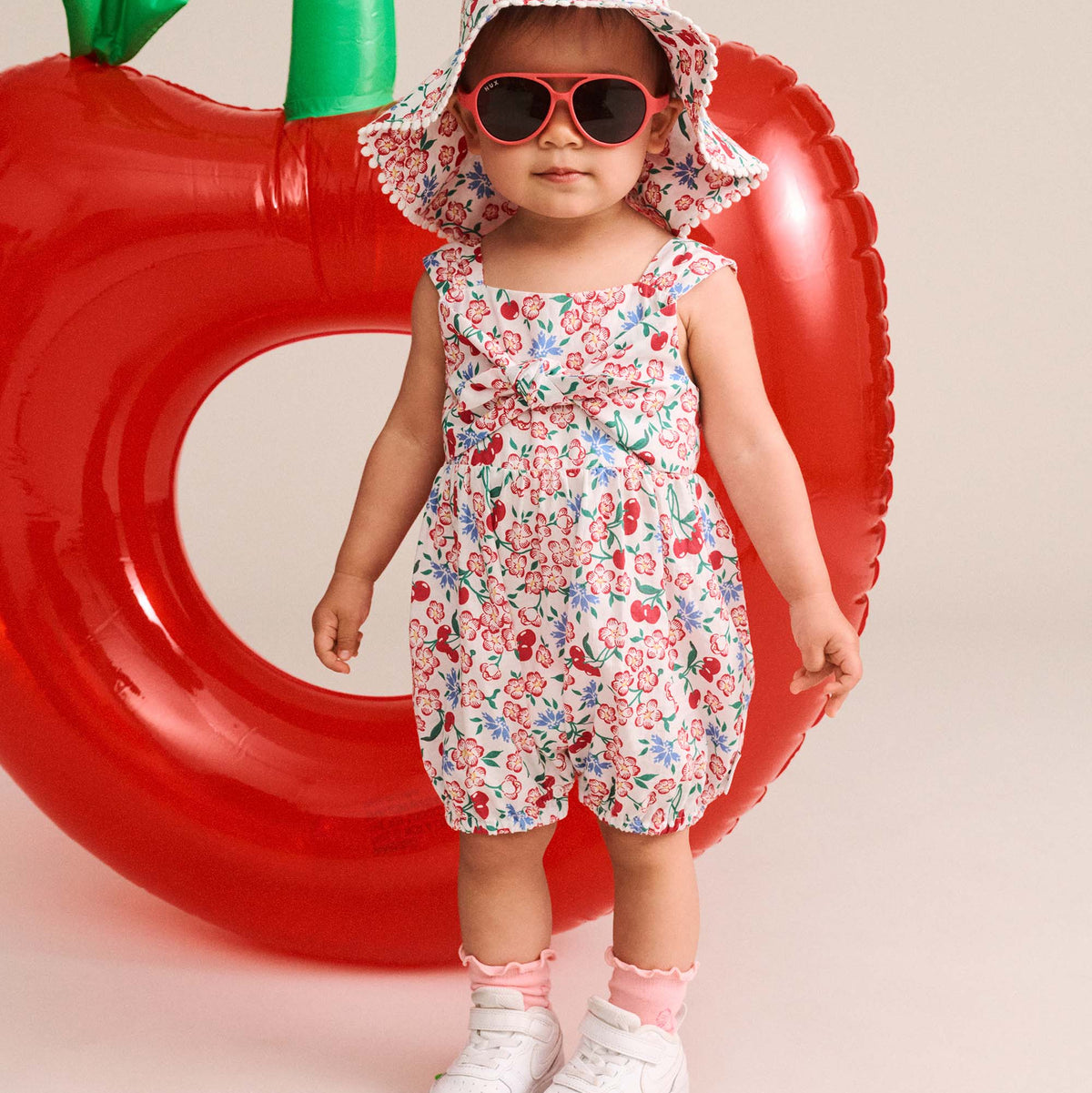 TROPICAL FLORAL TIE ROMPER