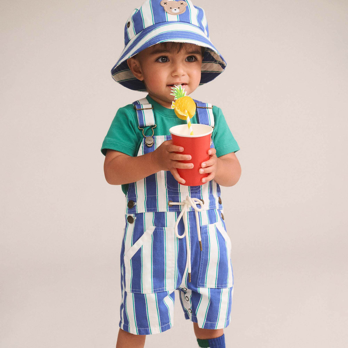 TROPICAL STRIPE SHORTALL