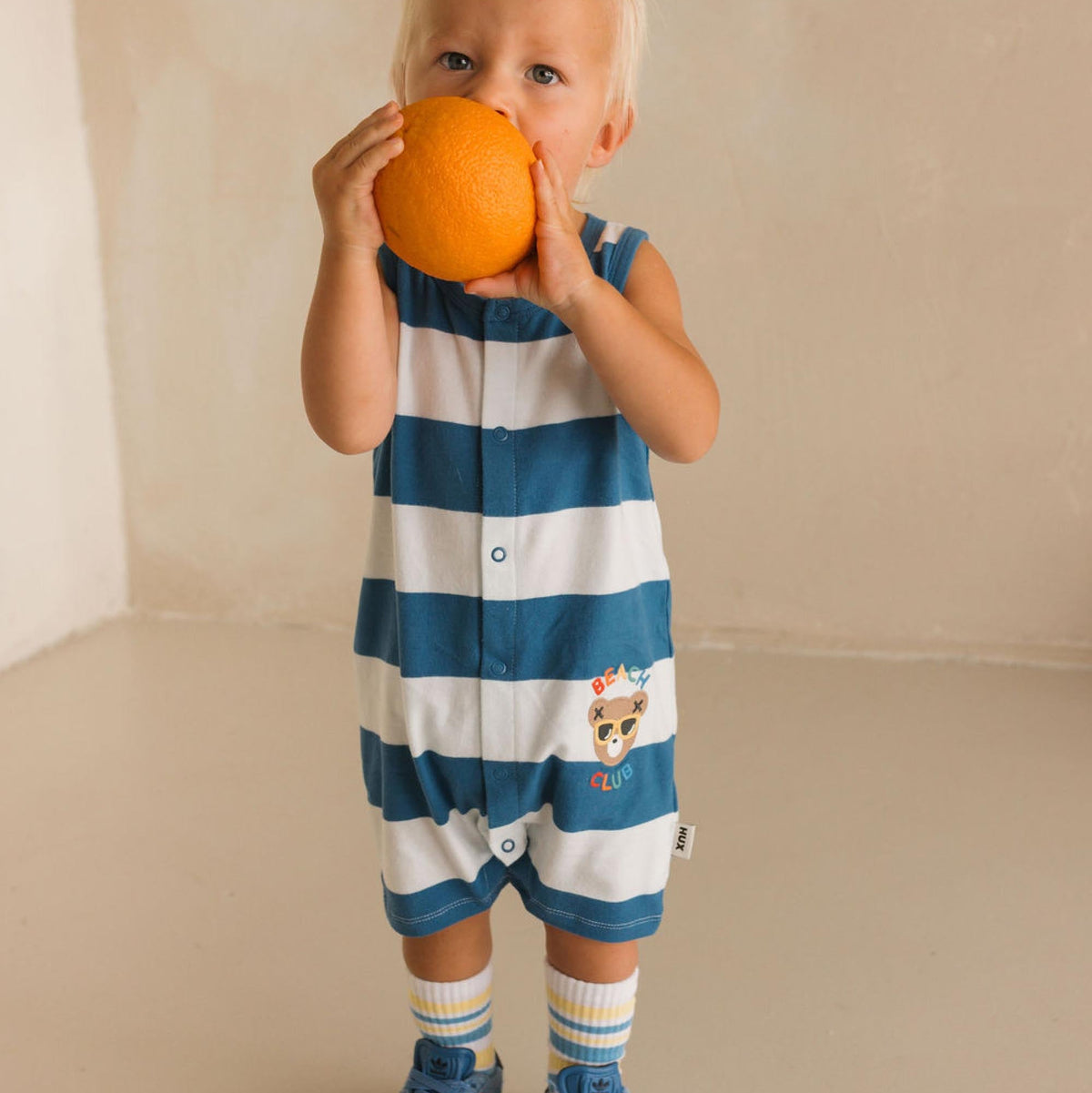 Beach Club Hux Block Stripe Romper