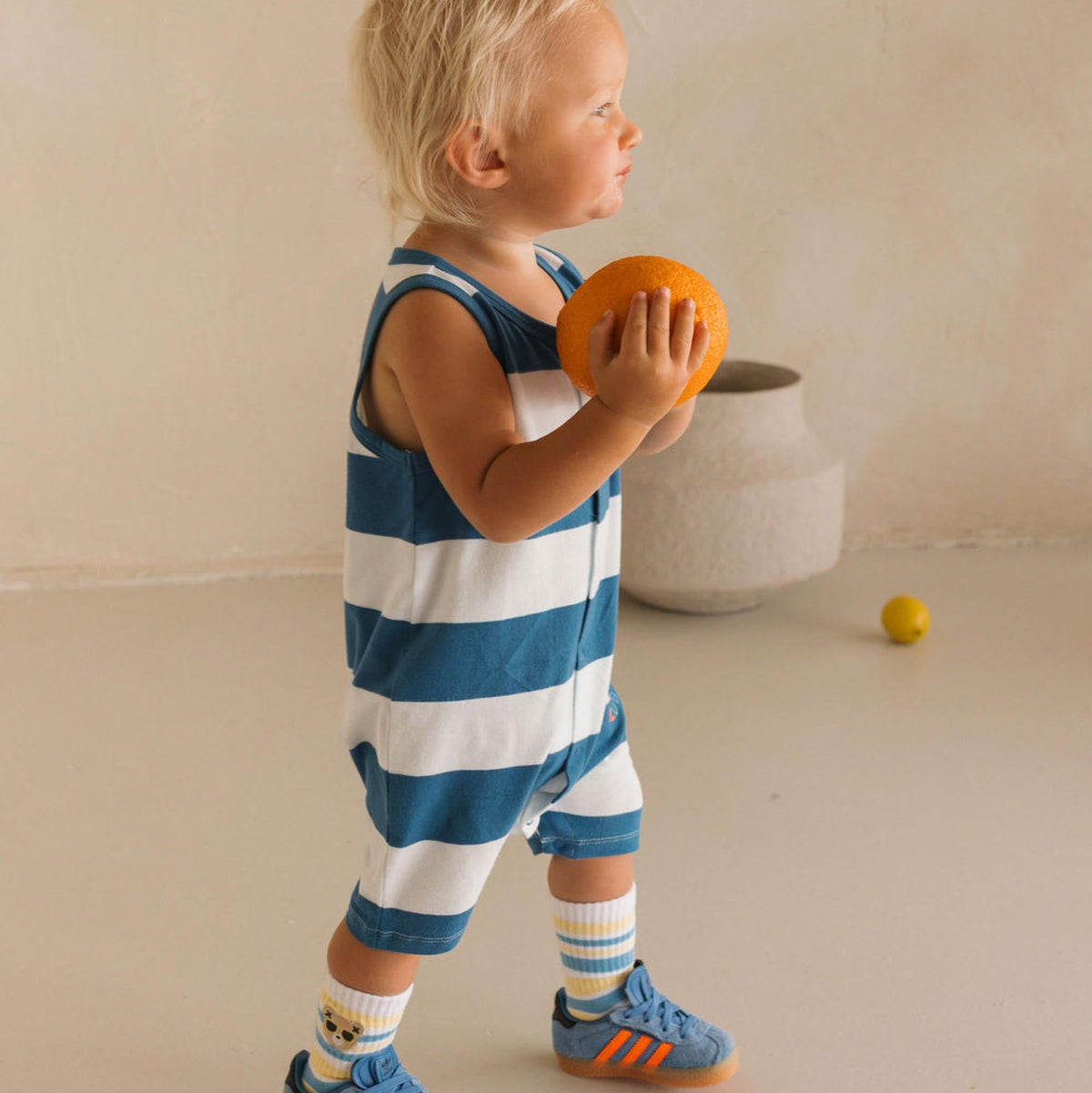 Beach Club Hux Block Stripe Romper