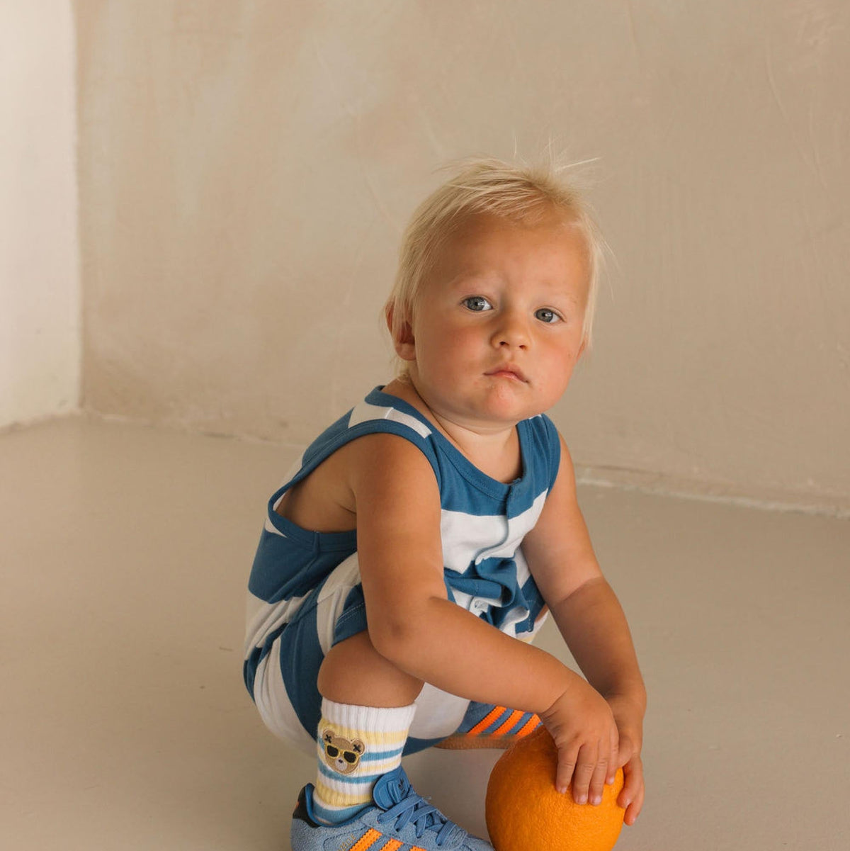 Beach Club Hux Block Stripe Romper