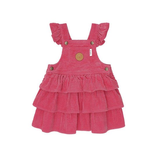 CLASSIC TIERED CORD PINAFORE | CHERRY