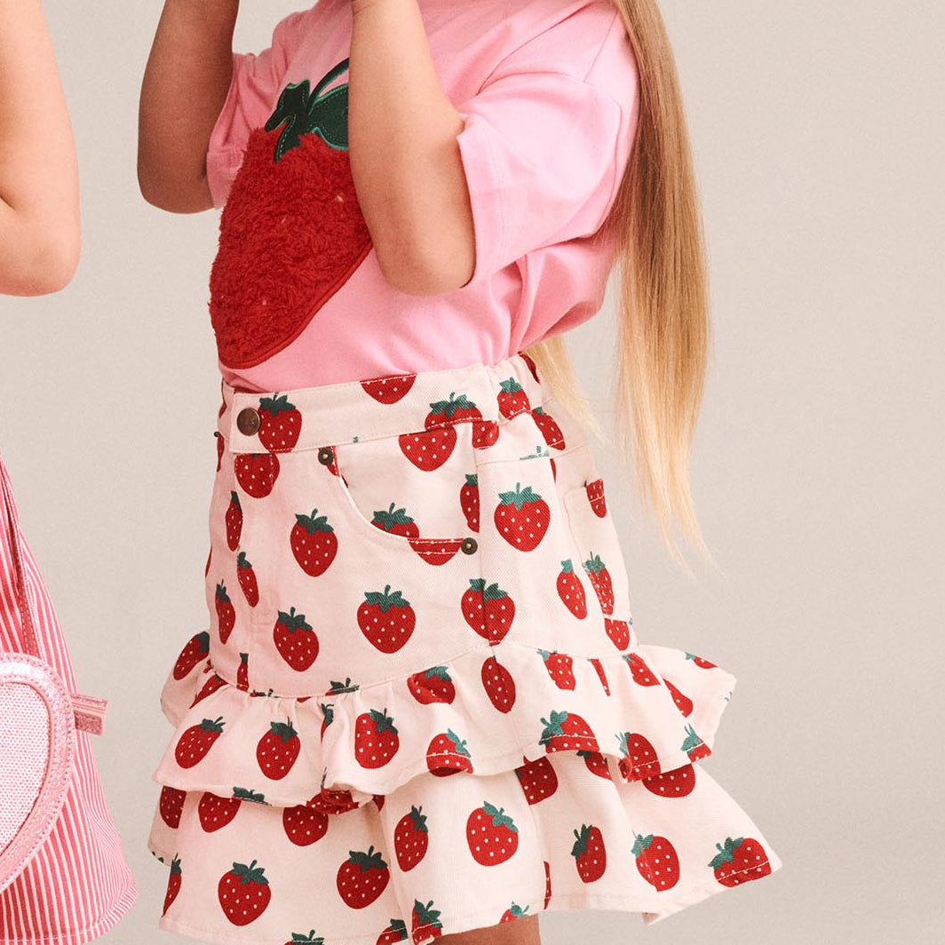 STRAWBERRY TIERED SKIRT
