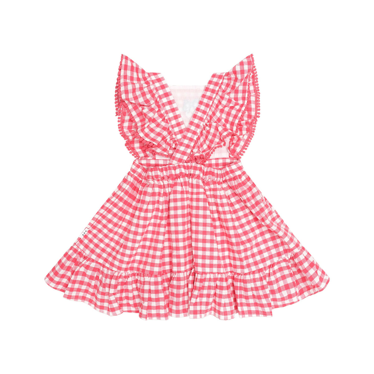 CHERRY BOW GINGHAM PINAFORE