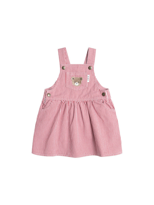 Chill Red Stripe Pinafore Dress