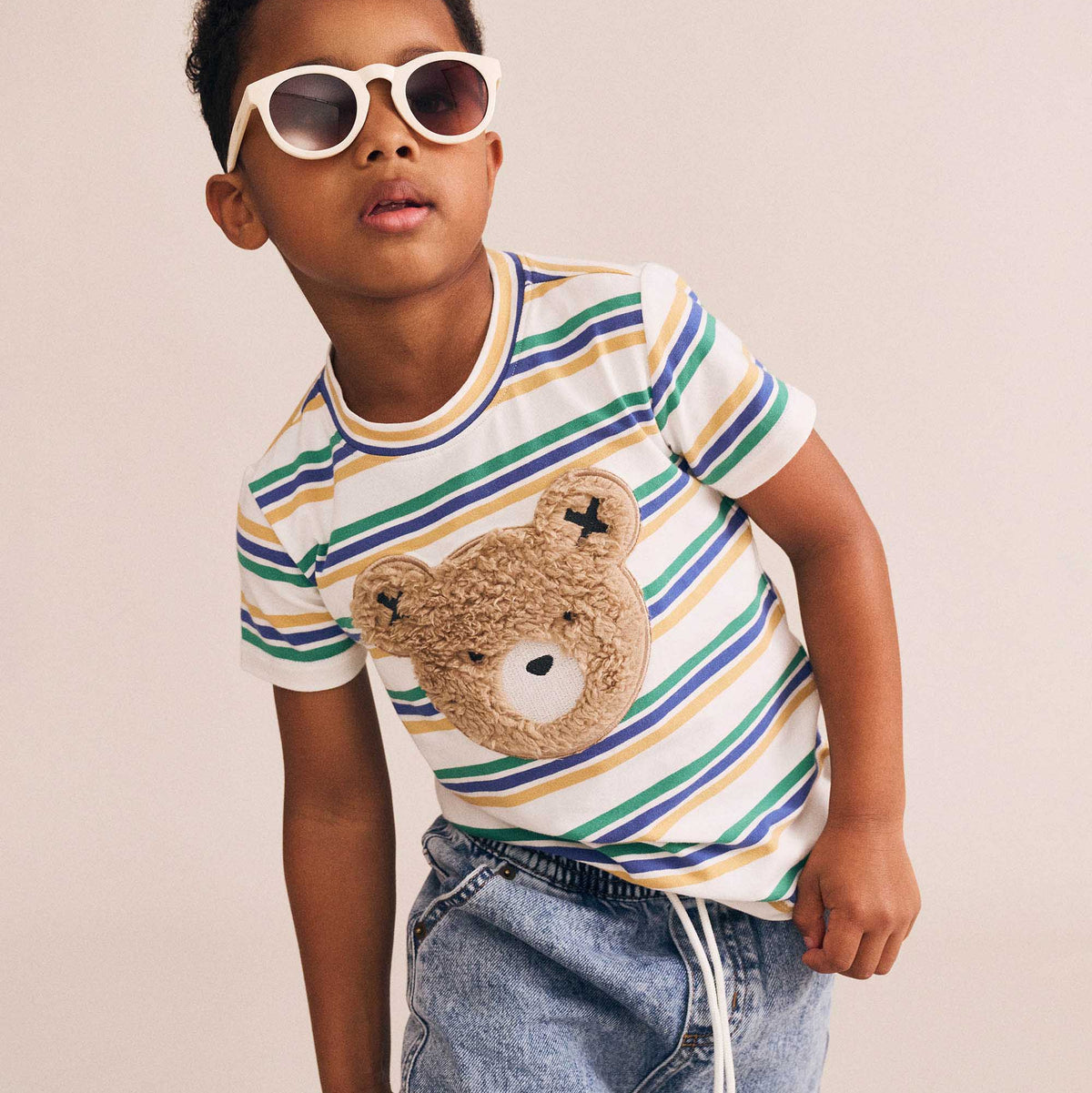 FURRY HUXBEAR COLLEGE STRIPE TEE