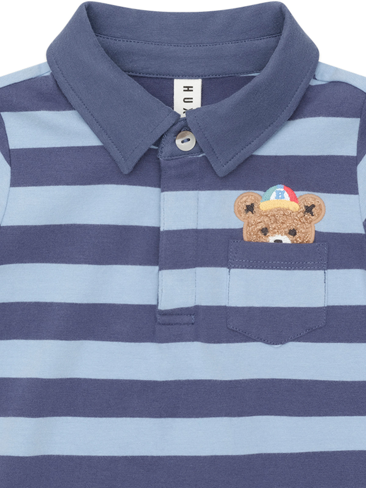 Peeping Hux Blue Stripe Polo T-Shirt