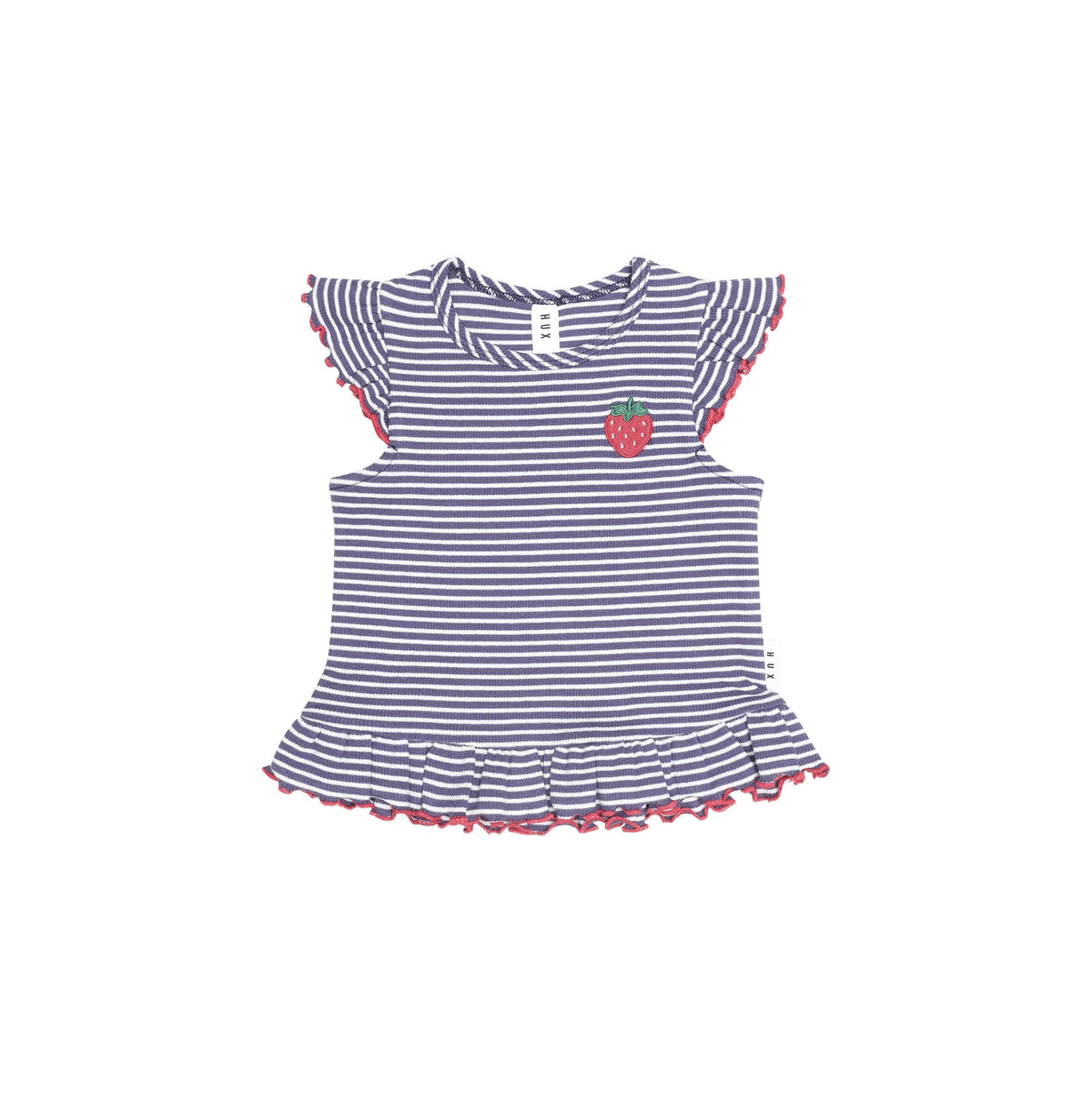INK STRIPE RIB PEPLUM TEE