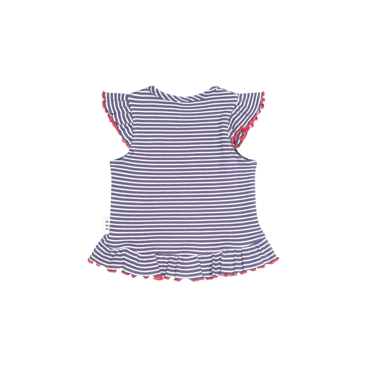 INK STRIPE RIB PEPLUM TEE