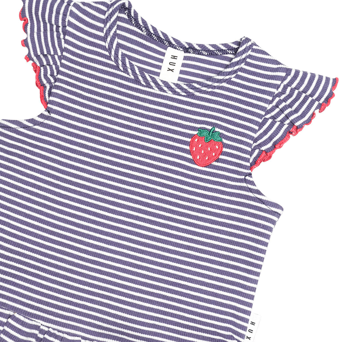 INK STRIPE RIB PEPLUM TEE