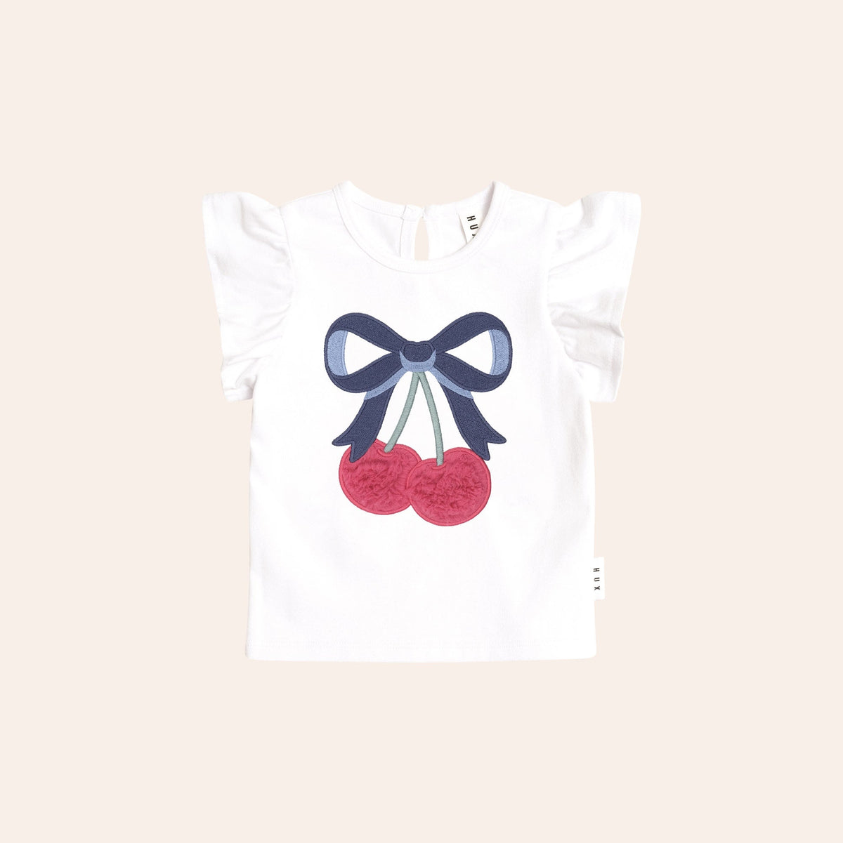CHERRY BOW FRILL SLEEVE TEE