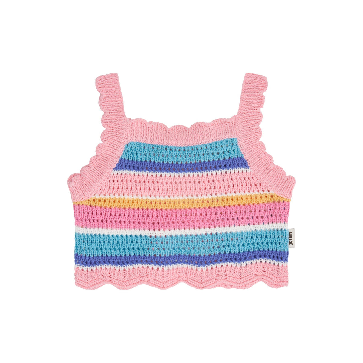 Beach Club Stripe Crochet Tie Top