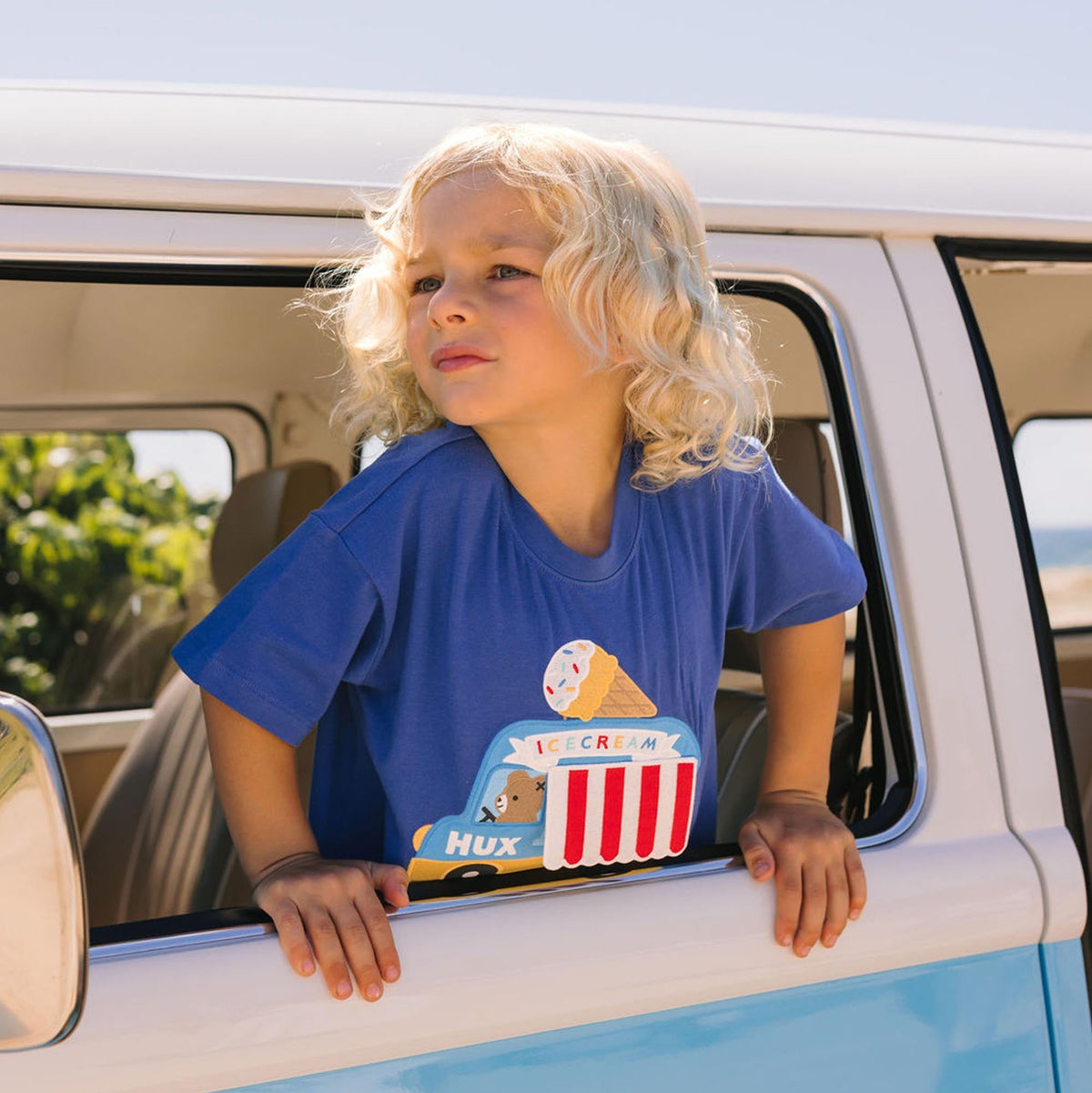 Hux Ice Cream Van Drop Shoulder Tee
