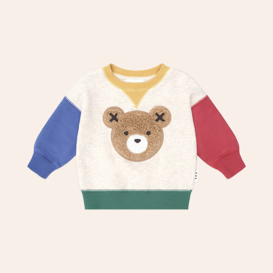 FURRY HUXBEAR COLOUR BLOCK SWEATSHIRT