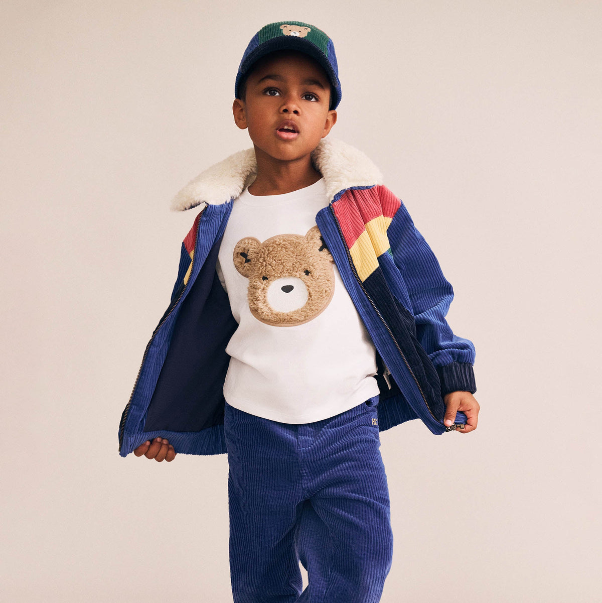 COLOUR BLOCK CORD JACKET