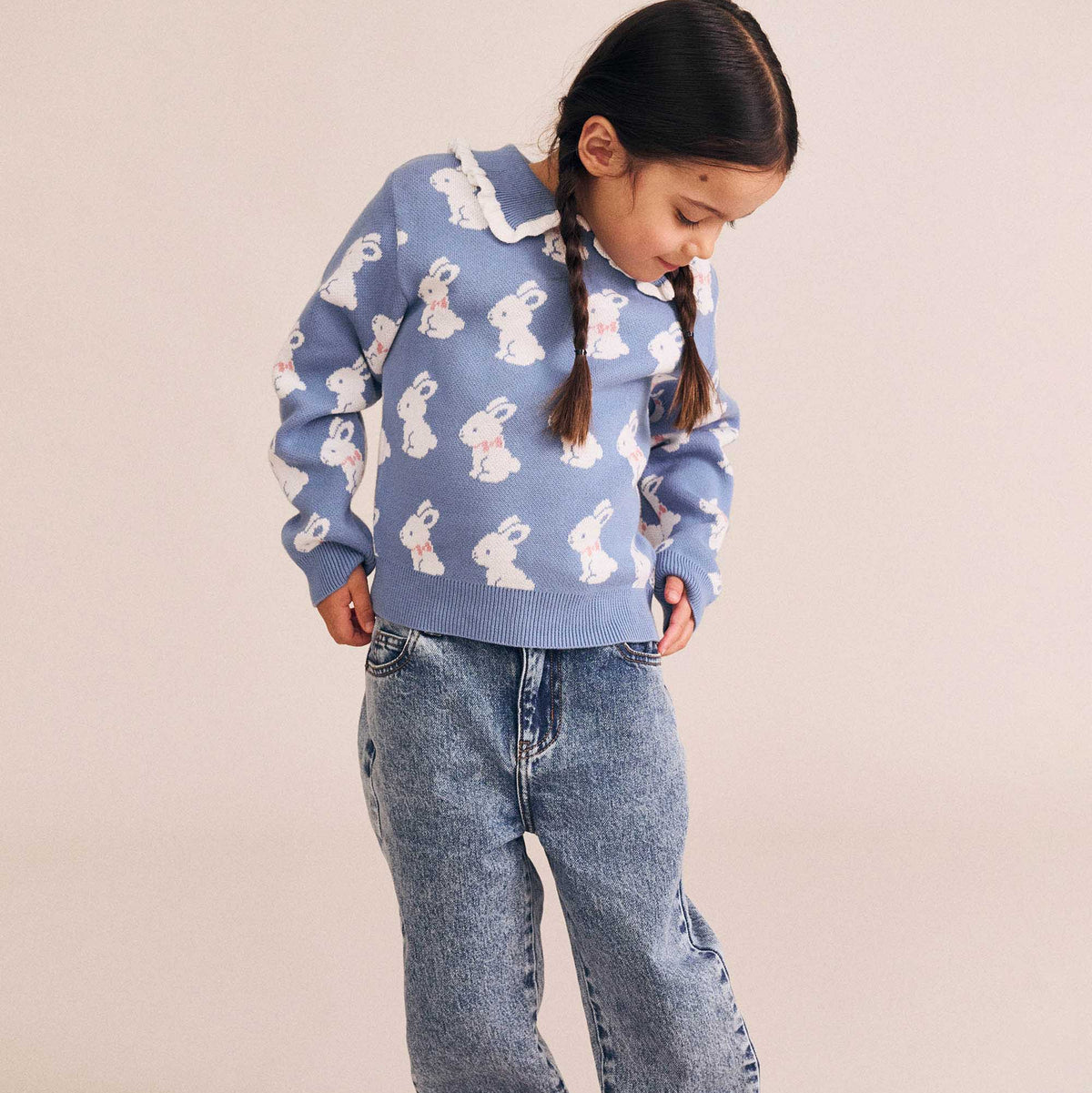 BUNNY FIELD FRILL COLLAR PULLOVER