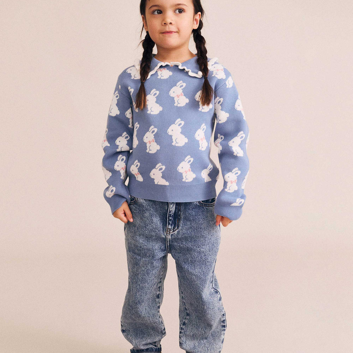 BUNNY FIELD FRILL COLLAR PULLOVER