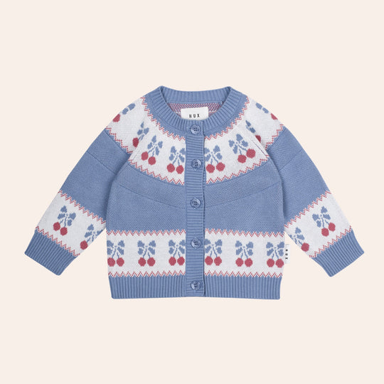 FOLK CHERRY BOW CARDI