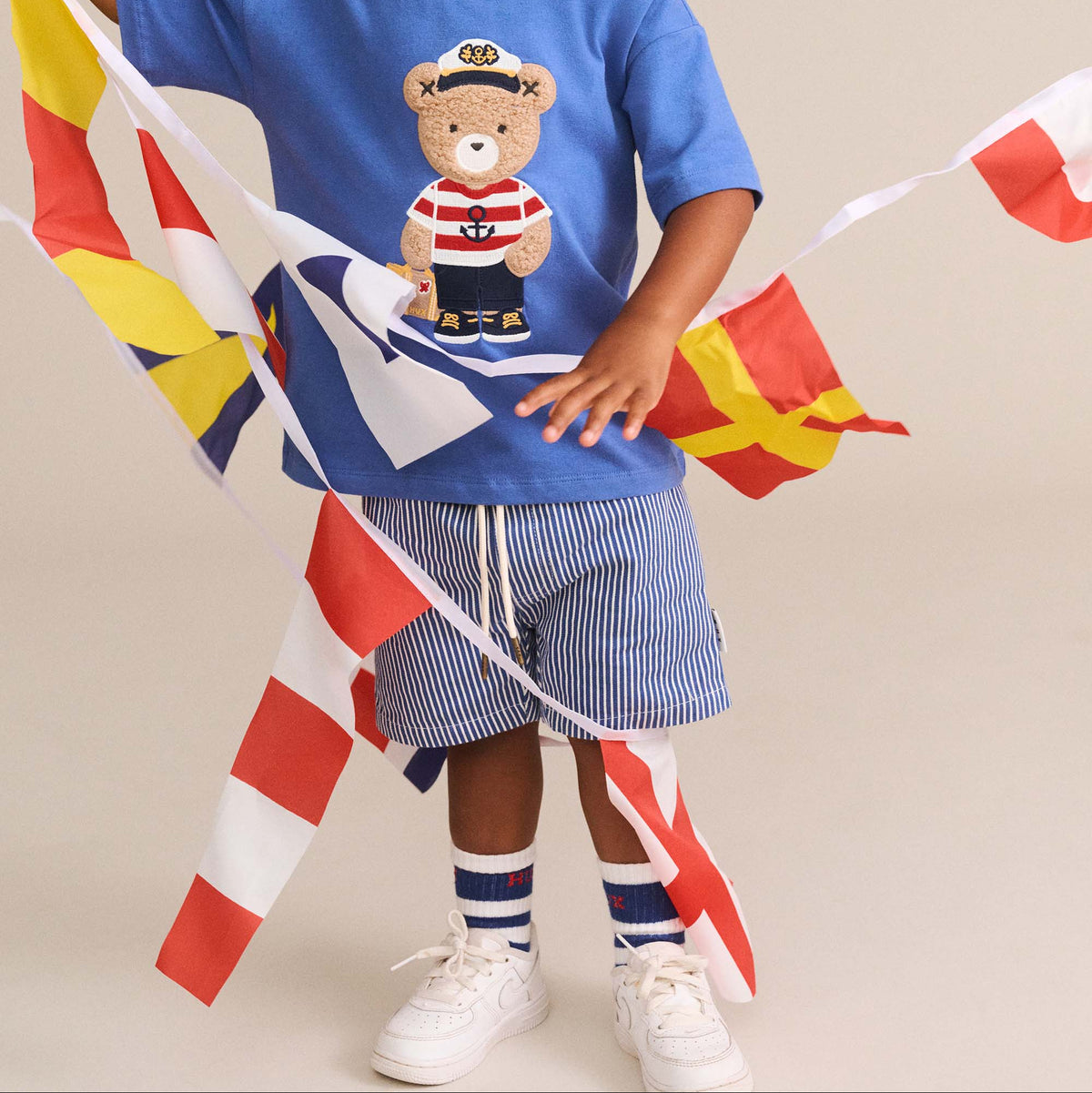 COBALT STRIPE DRAWCORD SHORT