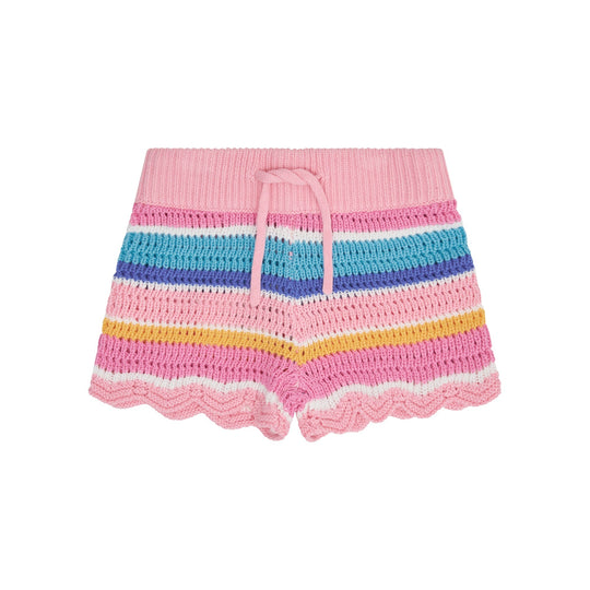 Beach Club Stripe Crochet Short