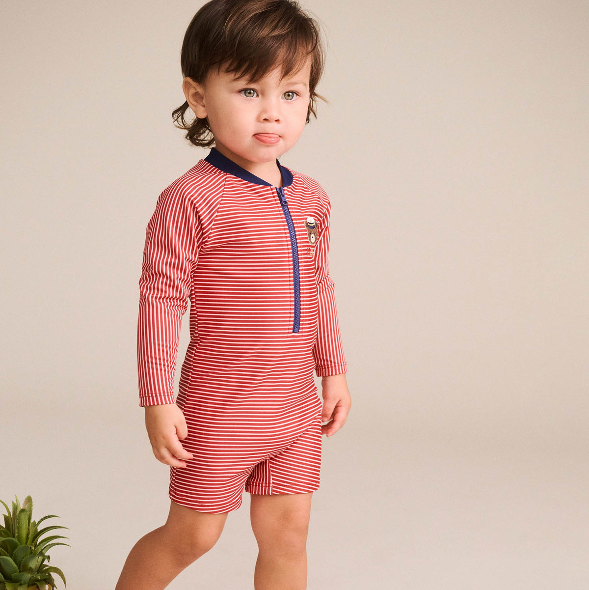 RED STRIPE HUX RASHSUIT