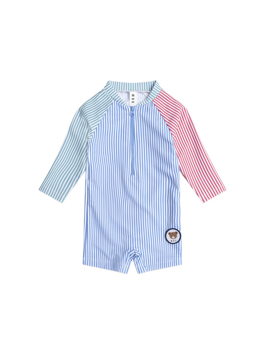 Spliced Stripe Swimsuit Shortie