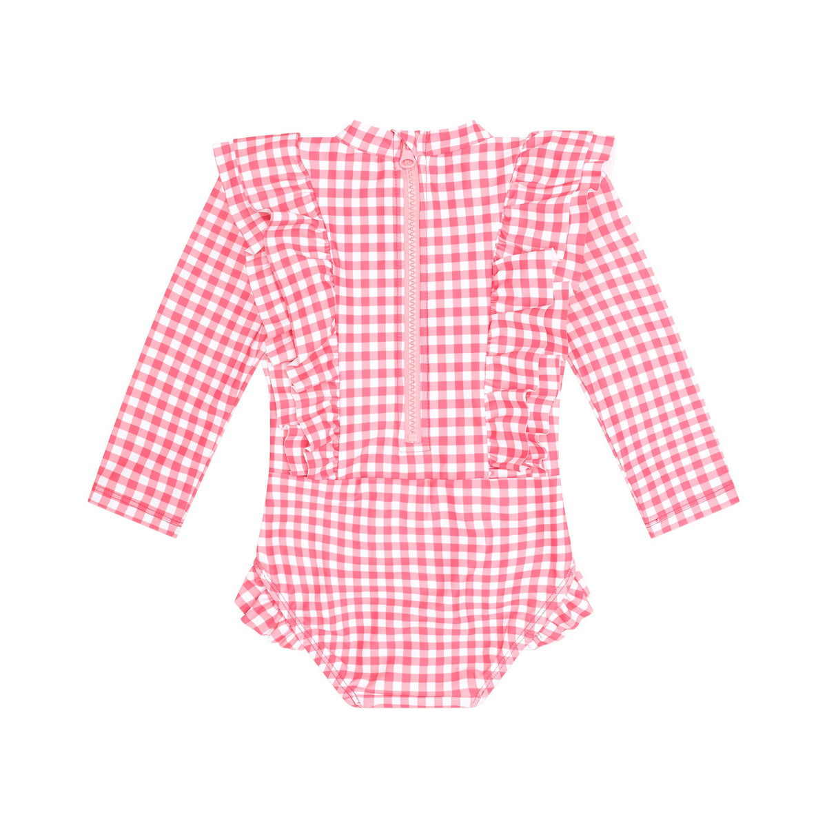 CHERRY BOW GINGHAM FRILL SWIMSUIT