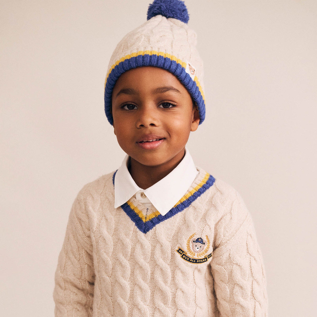 CABLE STRIPE BEANIE