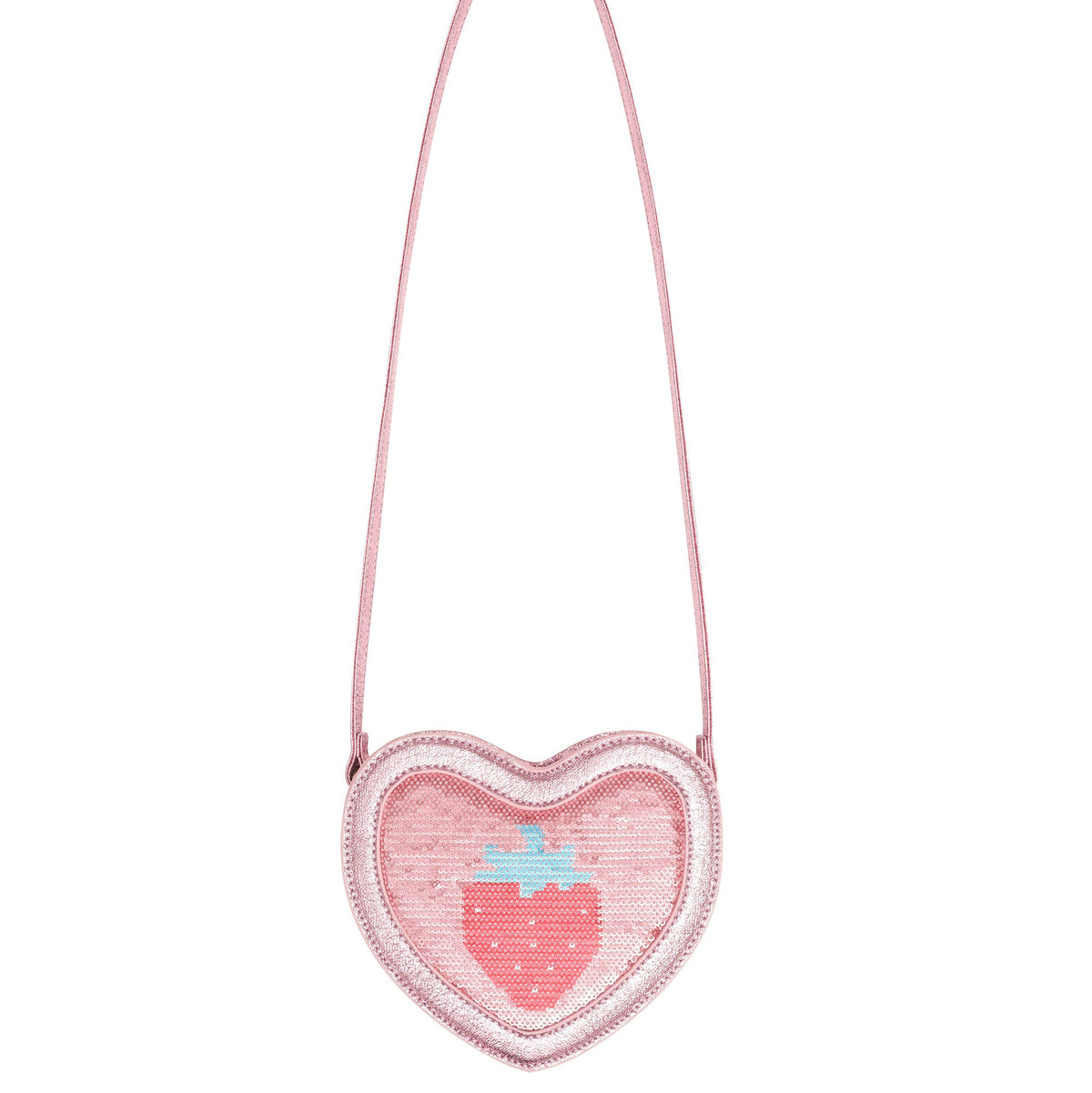 STRAWBERRY SEQUIN HEART BAG