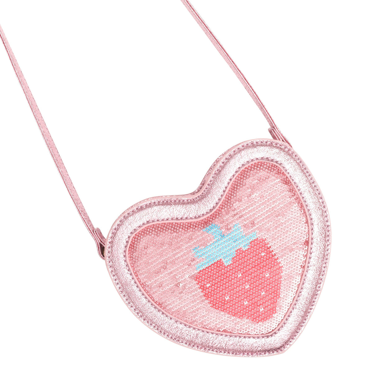 STRAWBERRY SEQUIN HEART BAG