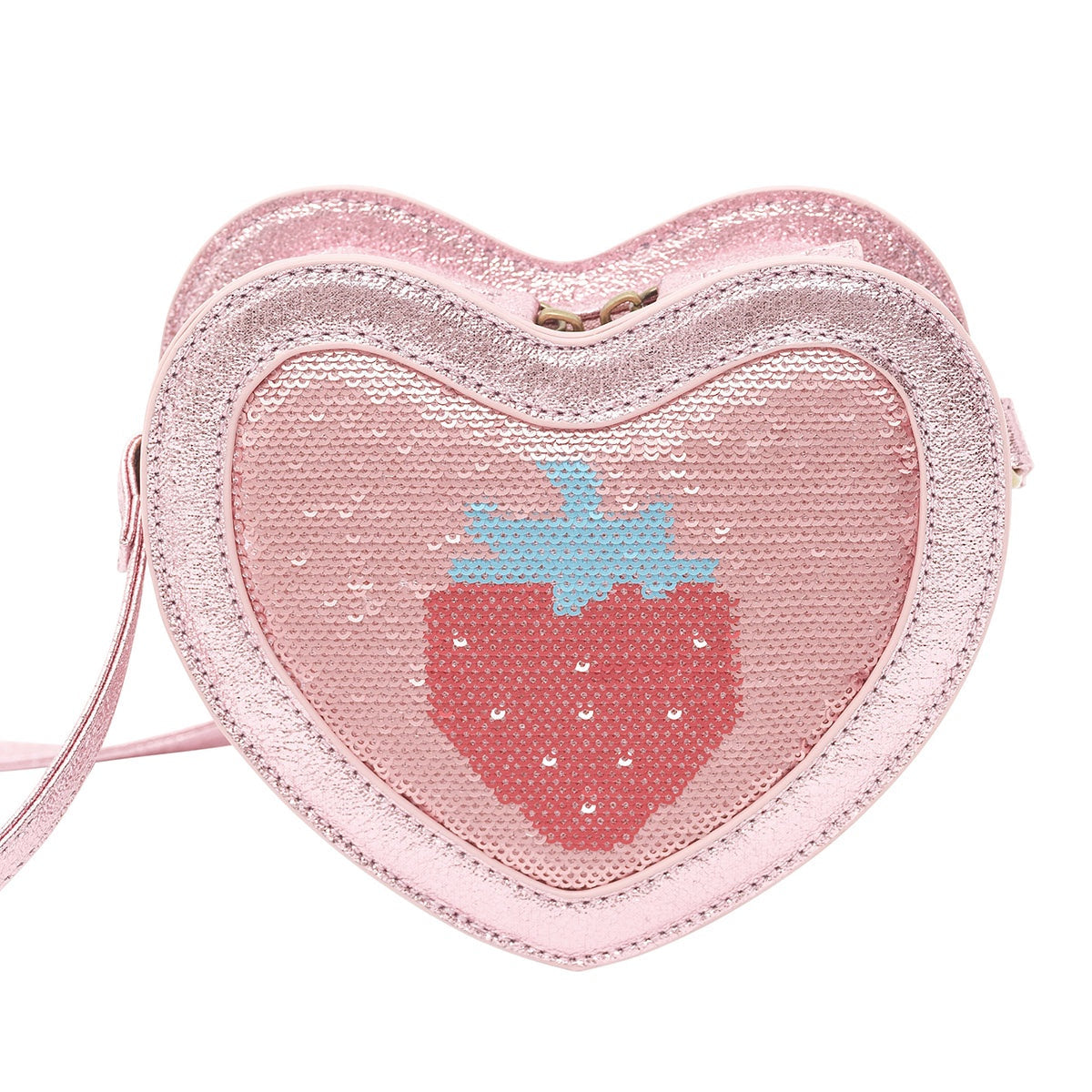 STRAWBERRY SEQUIN HEART BAG