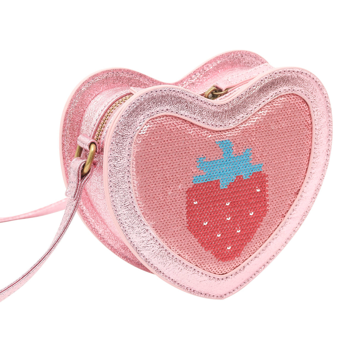 STRAWBERRY SEQUIN HEART BAG