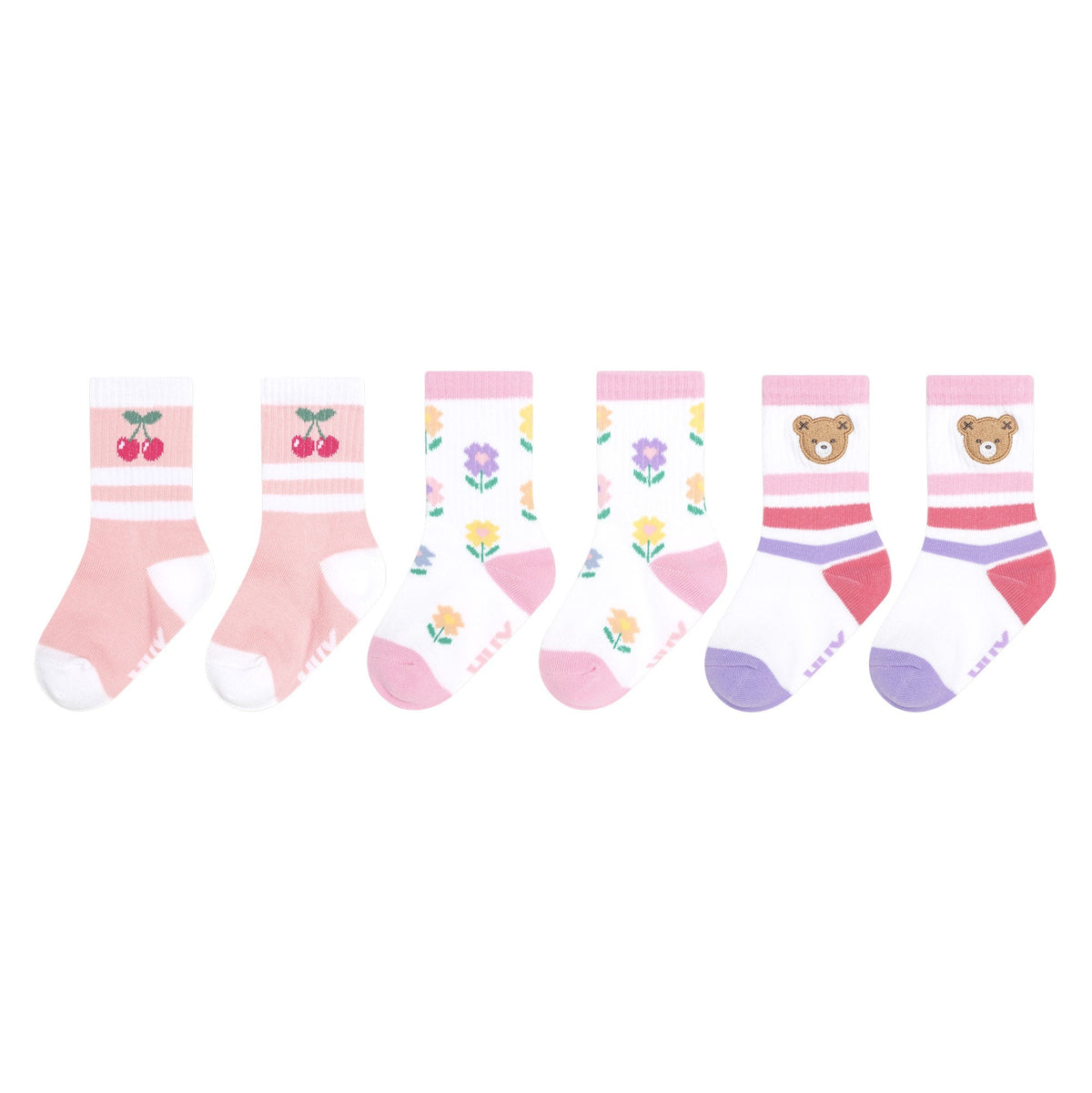 3PK GIRLS SPORTS SOCKS