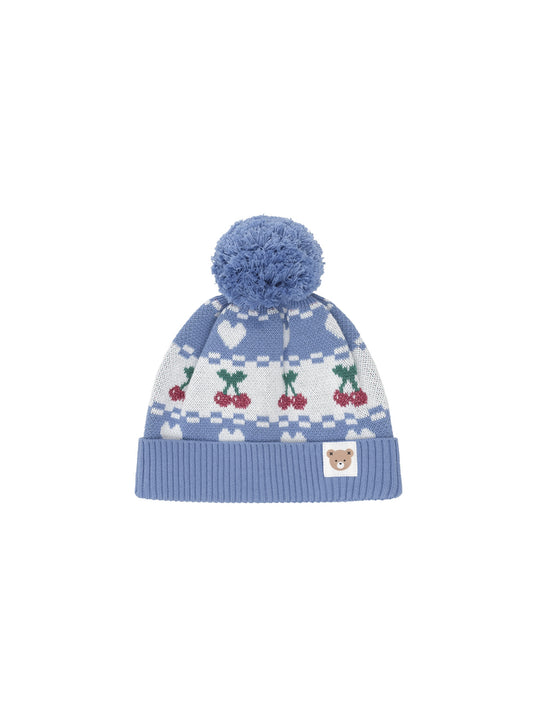 CHERRY HEART KNIT BEANIE