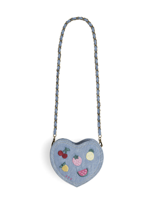 I Heart Fruit Denim Shoulder Bag