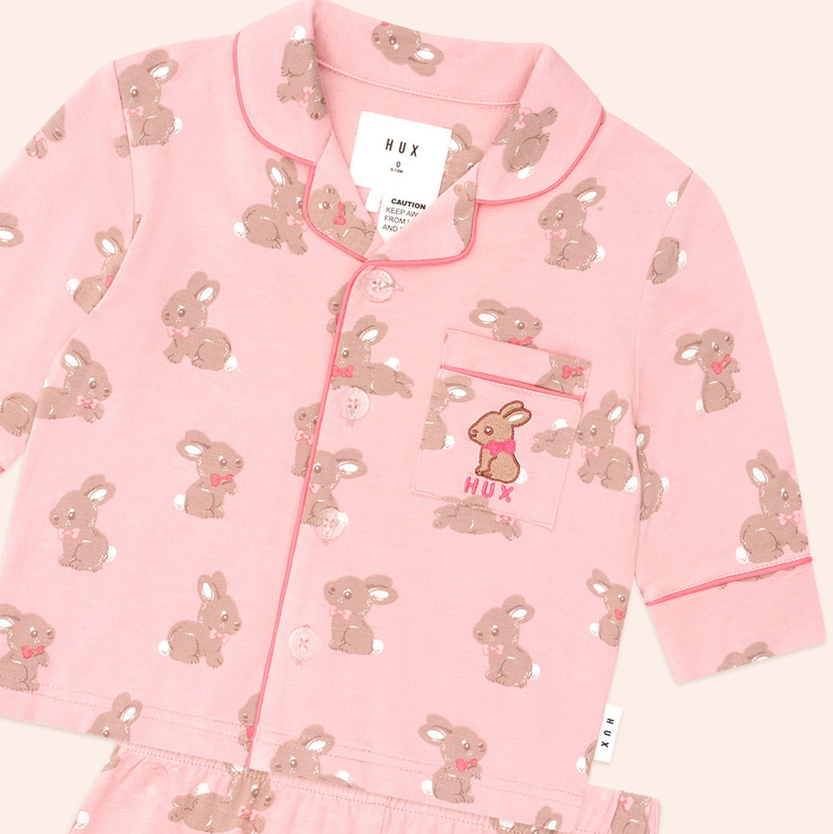 DUSTY PINK BUNNY PJ SET