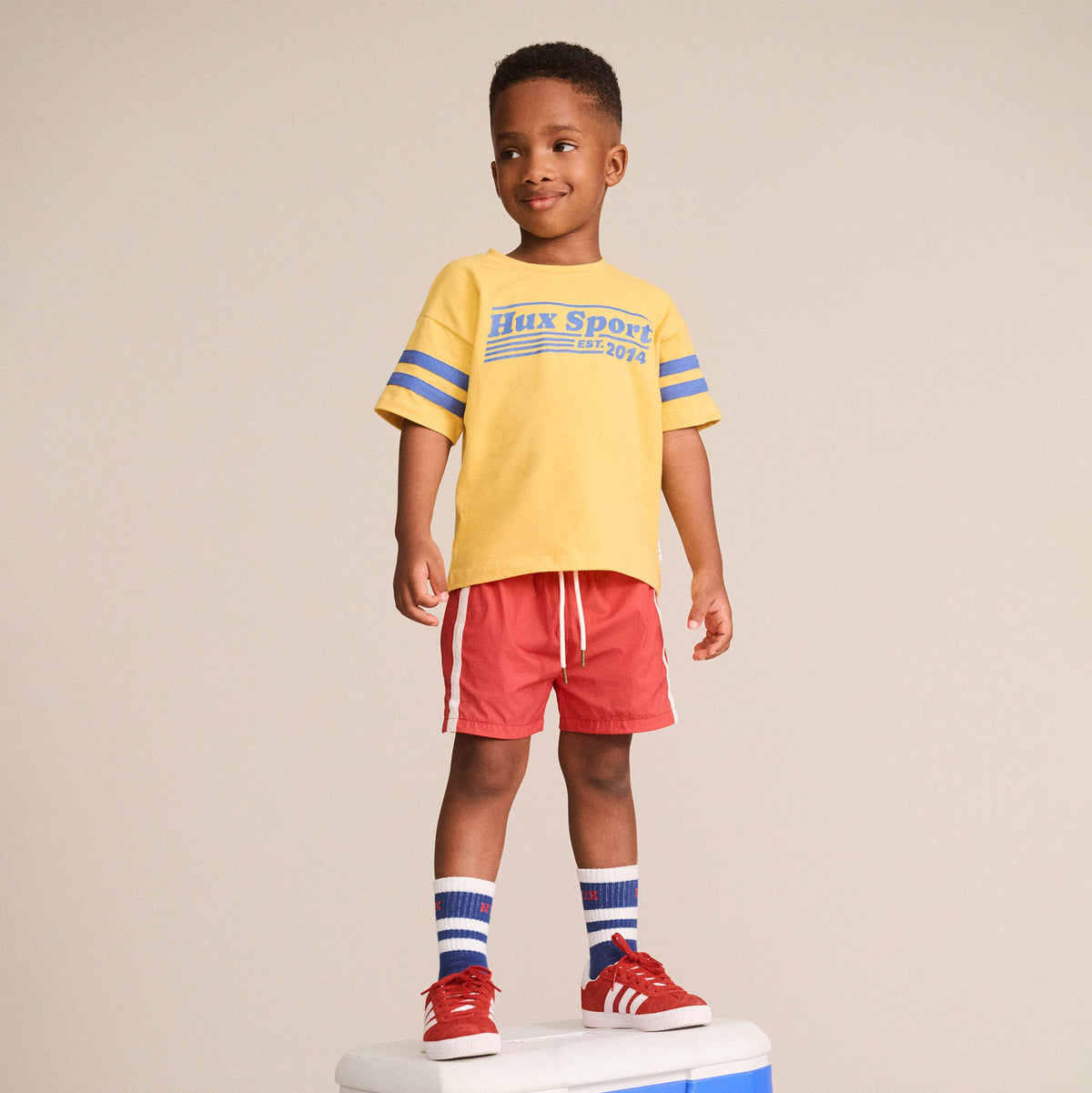 HUX SPORT SPORTY STRIPE TEE | YELLOW
