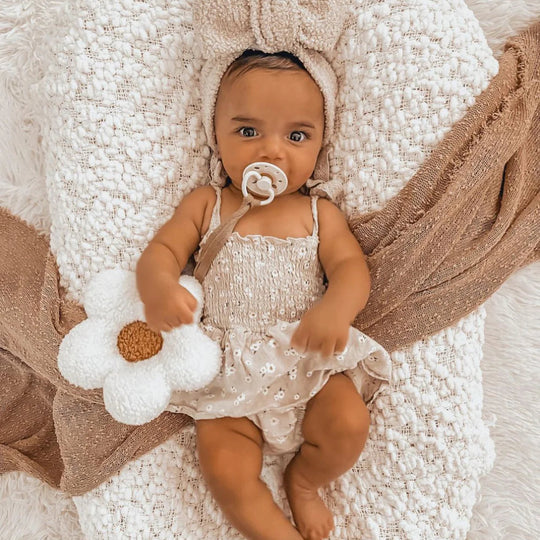 White Daisy Pacifier Holder