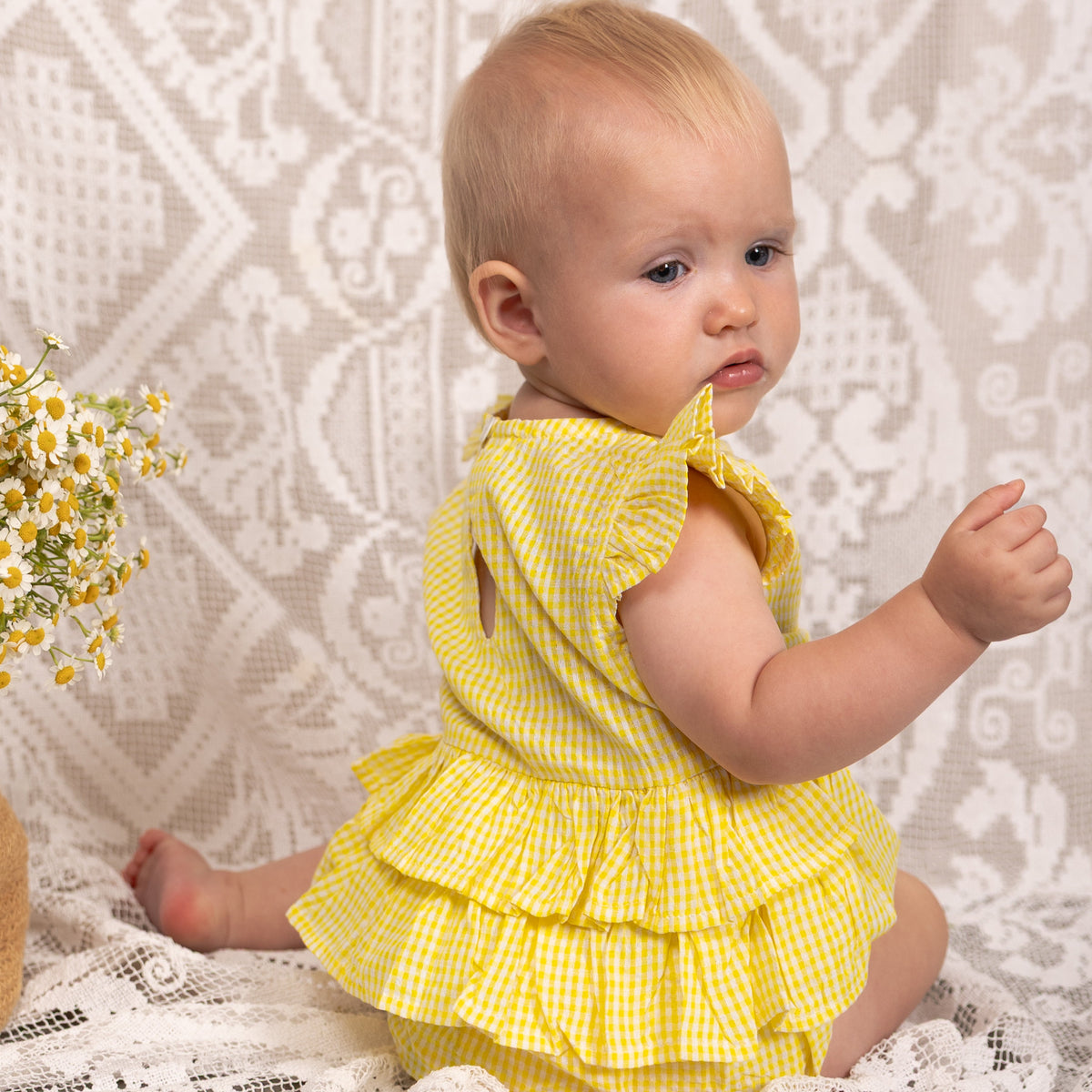 Nellie Playsuit | Yellow Gingham