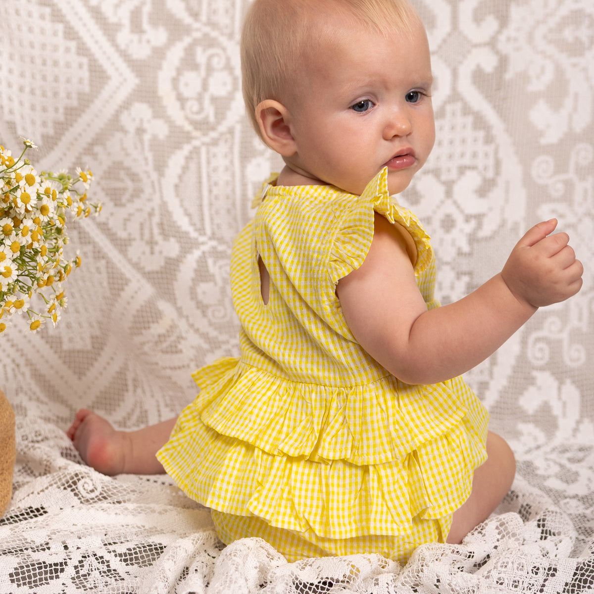 Nellie Playsuit | Yellow Gingham